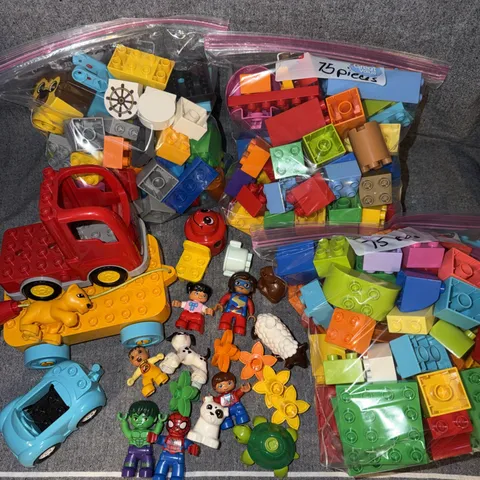 LEGO Duplo Bulk Lot 6+ Lbs 225 Pcs Figures, Vehicles, Animals, Blocks
