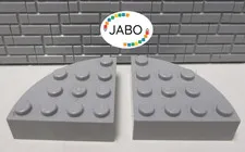 (F6/6/10) LEGO 2x2577 Quarter Brick Round Brick 4x4 New Light Gray 7260