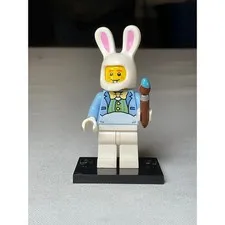 LEGO Minifigure Series 18 Easter Bunny Guy Blue Suit Paintbrush col18-13