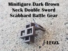 LEGO Minifigure Dark Brown Neck Double Sword Scabbard Battle Gear