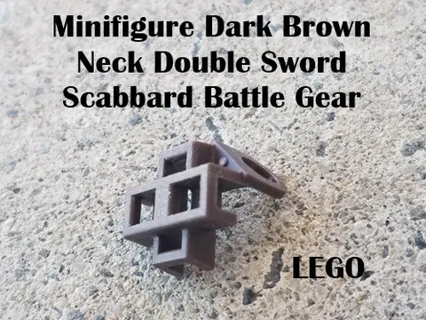 LEGO Minifigure Dark Brown Neck Double Sword Scabbard Battle Gear