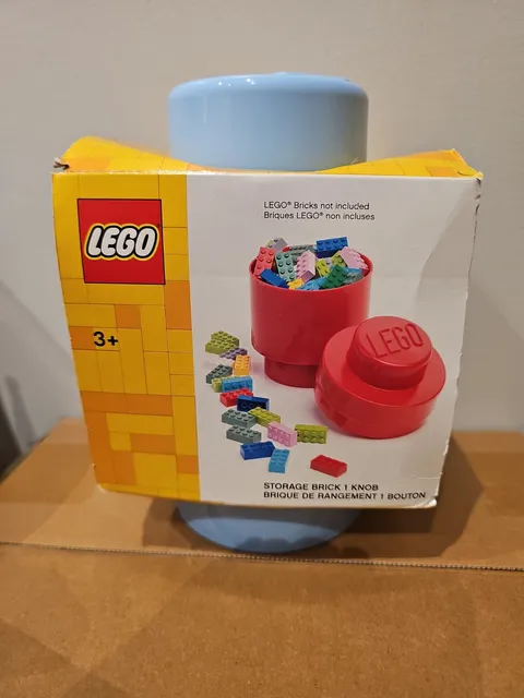 LEGO Stackable Storage Brick 1 Knob- Light Blue Color - New Slightly Damaged Box