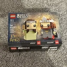 Brand New & Sealed LEGO Lord Of The Rings LOTR Brickheadz 40632 Aragorn & Arwen