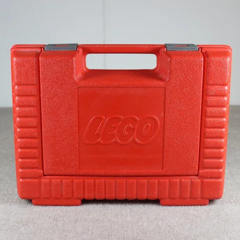 Vintage 1985 LEGO Red Plastic Carrying Case Storage Box Handle 12.75x9.5x3 USA