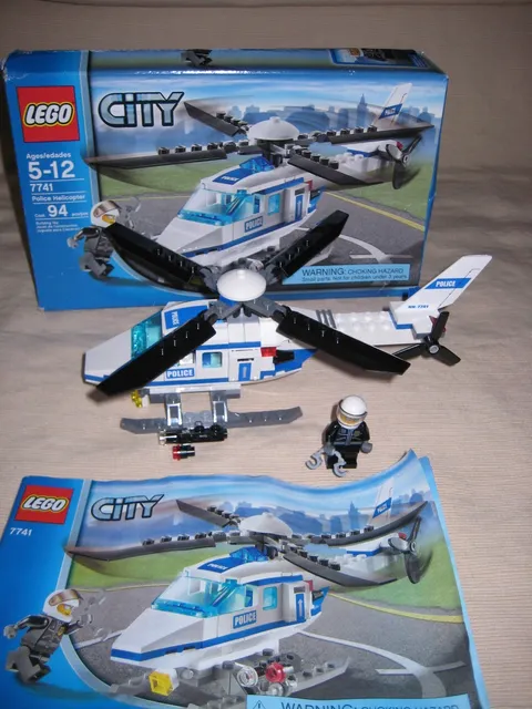 CITY LEGOS SET 7741 POLICE HELICOPTER Complete instructions and BOX