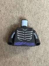Lego Minifig Black Torso Robe w/ Silver Hem over Armor Sash Part
