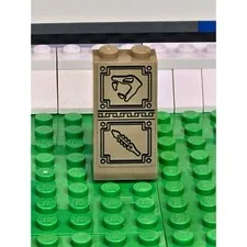 LEGO Snake Skull Serrated Bat Relief Ninjago Dark Tan Sand Wall Piece