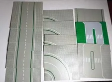 Lot of 13 Vintage LEGO City Street Road Base Plates Gray Green 32x32