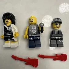 LEGO Rock Band Minifigures minifigure  lot lead singer drummer guitars 