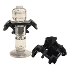 2x LEGO Minifigure Black Shoulder Armor Scabbard for 2 Katanas Bar Hole