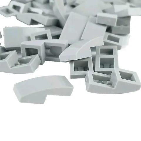100 Pieces NEW LEGO Light Bluish Grey Slope 1 x 2 Curved 11477 / 17134 MOC Lot