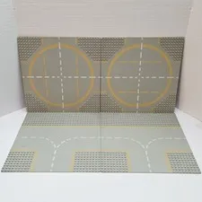 LEGO Classic Space 32 x 32 Baseplate Lot 4x Lunar Landing Plates VTG Light Gray