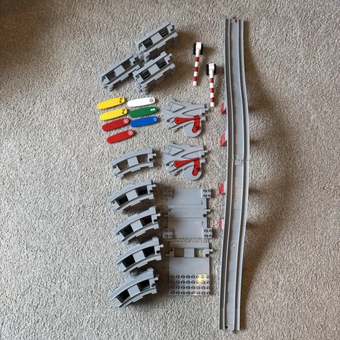 Duplo Train Push & Go Lego Track 10874 Straight Curved Bridge 59 Piece Set