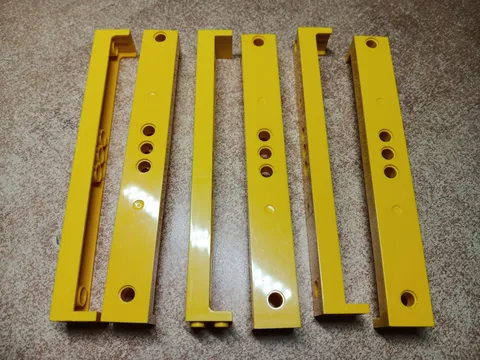 LEGO BULK LOT OF 6 YELLOW SUPPORT 2X2X13 WITH 5 PIN HOLES #91176