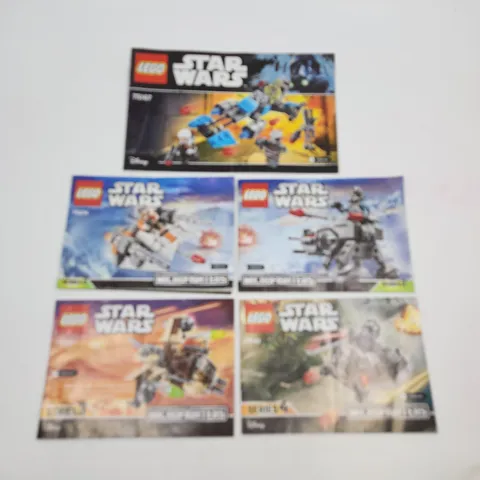 4 Lego Star Wars Microfighters AT-AT Instruction Manuals and Bounty Hunter