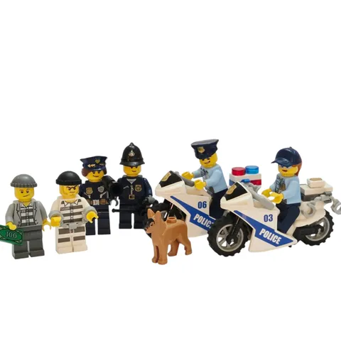 LEGO CITY Police Minifigure Bundle Cops Robbers K-9 Dog Motorcycle Fun Pack Lot
