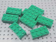 LEGO Lot of 8 Green 2x4 Bricks BK