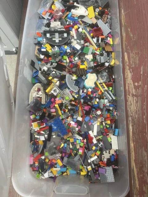LEGO Bulk Lot Mixed Bricks Pieces & Parts, Multicolor Plastic, Storage Tub