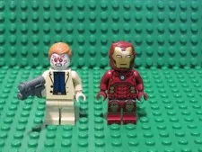Lot 2 Lego Marvel Super Heroes Minifigs Aldrich Killian + Iron Man sh067 76006 A