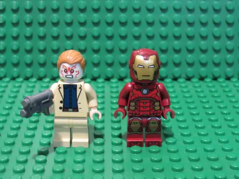 Lot 2 Lego Marvel Super Heroes Minifigs Aldrich Killian + Iron Man sh067 76006 A