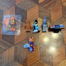 LEGO Minifigures Lot of 4 Gingerbread, Cat Costume, Walrus, Tiger w/ Accessories