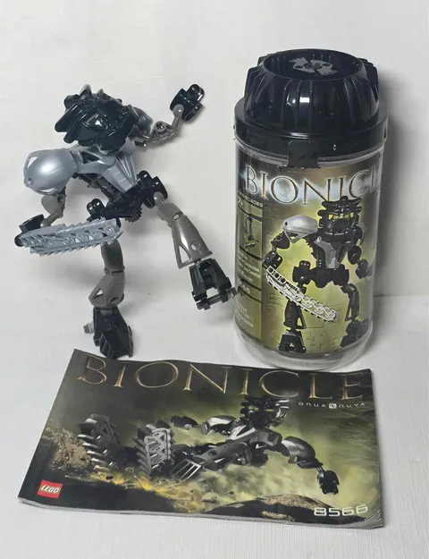 Lego Technic Bionicle ONUA NUVA 8566 99% Complete Figure Manual Canister RETIRED