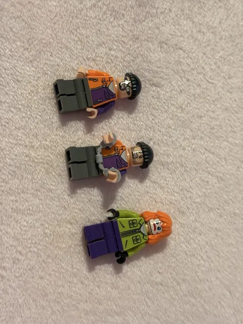 LEGO Minifigure Lot 3 Figures Orange Purple Outfits Red Hair