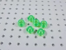 LEGO Lot of 6 Trans Bright Green 1x1 Round Plates BA