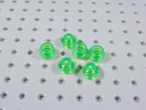 LEGO Lot of 6 Trans Bright Green 1x1 Round Plates BA