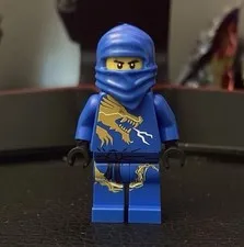 LEGO NINJAGO Jay Blue Ninja Minifigure with Mask, Gold Dragon Print (2012)