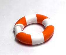 Lego - Minifigure Utensil - White / Orange, Life Saver Ring