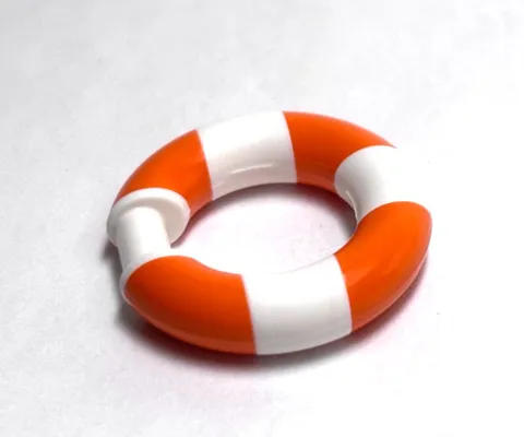 Lego - Minifigure Utensil - White / Orange, Life Saver Ring
