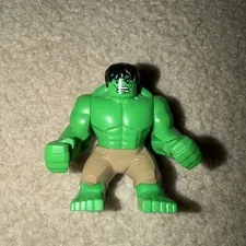Lego Marvel Minifigure Green Hulk w/ Black Hair & Dark Tan Pants sh013 Avengers