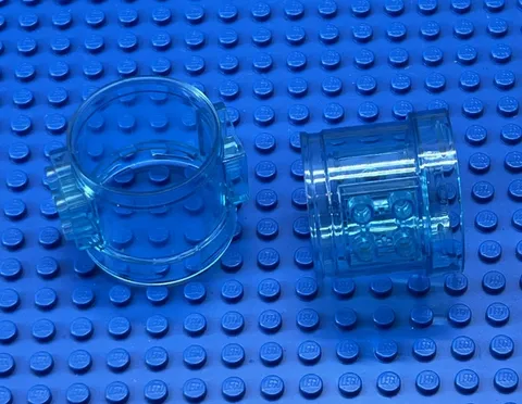 Set of 2 LEGO Trans Light Blue Cylinder Tubes - Part Number 49736