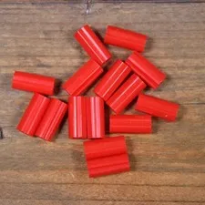 LEGO 6538c 59443 Red Technic, Axle Connector 2L Smooth Qty 15