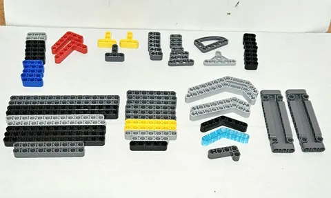 LEGO Lot of 71 Technic Multicolor Liftarms, Beam Connectors & Panel Plates
