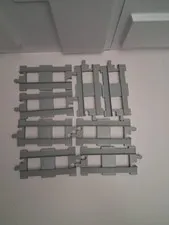 LEGO 6377 Duplo Thomas The Train Dark Stone Gray Straight Train Tracks Lot Of 8