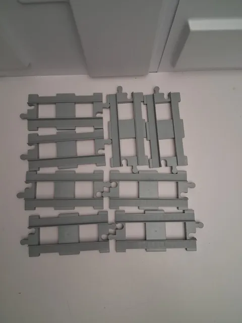 LEGO 6377 Duplo Thomas The Train Dark Stone Gray Straight Train Tracks Lot Of 8