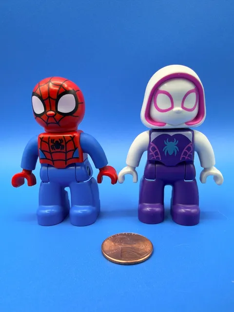 Lego Duplo Marvel Spider-Man & Ghost-Spider Figures: PETER & GWEN EUC