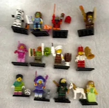 LEGO Minifigures Lot of 12 Minifigures w/ Accessories & Display Stands series 29
