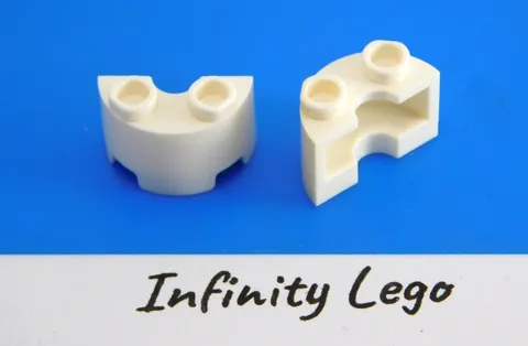 8 LEGO White Round Cylinder Half 1 x 2 x 1 (68013)  - 8 Pieces