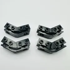LEGO PART - Black Technic, Brick 1 x 2 - 1 x 2 Angled Bumper Holder Lot Of 4