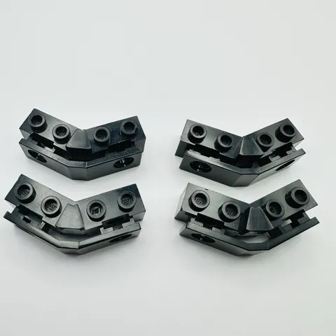 LEGO PART - Black Technic, Brick 1 x 2 - 1 x 2 Angled Bumper Holder Lot Of 4
