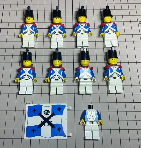 LEGO Minifigure Pirates Blue Coat Lot Set Bulk Sale
