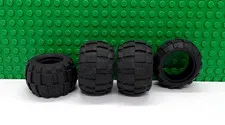 Lego 4 Black 43.2 x 28S mm Balloon Rubber Tire vehicle car truck NEW