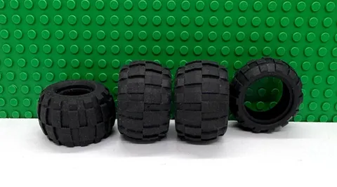 Lego 4 Black 43.2 x 28S mm Balloon Rubber Tire vehicle car truck NEW