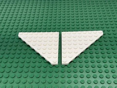 2x LEGO White Wedge Plate 8 x 8 Cut Corner 7470 4210 10019 7665 #30504