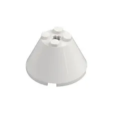 LEGO 5x White Cone 4 x 4 x 2 with Axle Hole inv.617