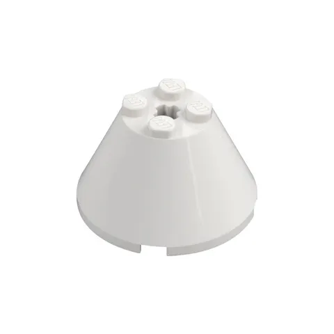 LEGO 5x White Cone 4 x 4 x 2 with Axle Hole inv.617