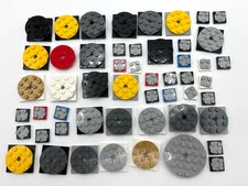 LEGO bulk lot 50 turntables specialty spinning piece black gray white red yellow